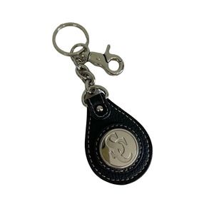 Sophia Caperelli Black Leather Belt Loop Purse Charm Clip Keychain